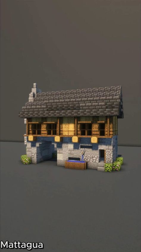 Furnace Building Minecraft, Cute Minecraft Witch House, Small Shop Minecraft, Minecraft Glow Berries Farm, Minecraft Mini Market, Minecraft Sugarcane Farm Ideas, Mineshaft Minecraft Ideas, Minecraft Town Wall, Minecraft Mining House