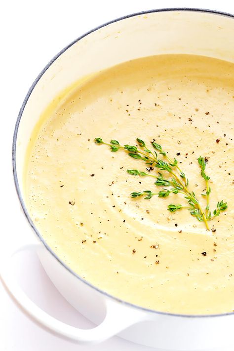 Cauliflower Soup Recipe, Creamy Soup Recipes, Cream Soup Recipes, Creamy Cauliflower Soup, Roasted Cauliflower Soup, Cauliflower Soup Recipes, Gimme Some Oven, Cream Of Celery Soup, Celery Soup