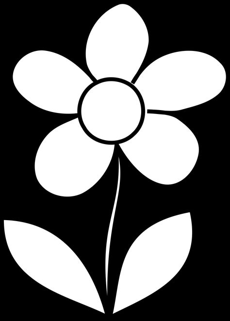 Simple Flower bw by @malenki, Simple Flower from HakanL in black and white to be coloured by kids and others– with corrected Document size , on @openclipart Small Flower Drawings, Flower Coloring Sheets, Simple Flower Drawing, Printable Flower Coloring Pages, Printable Flowers, Red Daisy, Coloring Sheets For Kids, Black And White Flowers, Easy Coloring Pages