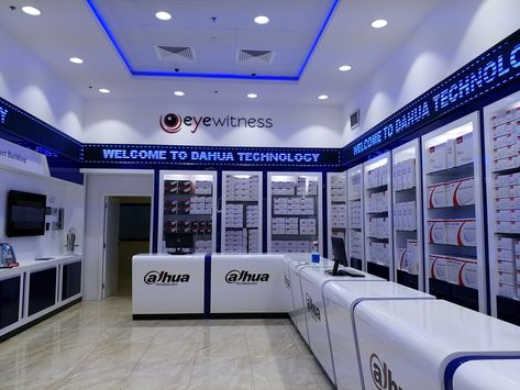 Cctv Showroom, Computer Store Design, Computer Shop Interior Design, Technology Showroom, Cosmetic Showroom, Electronics Store Design, Mobile Shop Design, Shop Counter Design, Eyewear Store Design