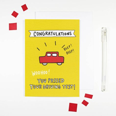 Romantic Valentine Card, Driving Test Card, Driving Exam, Recovery Cards, Passed Driving Test, Driving Practice, Exam Success, Motivational Cards, Congratulations Cards