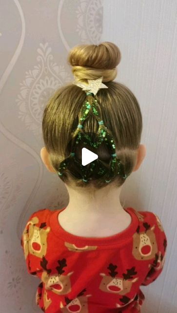 the_follin_tribe_hair on Instagram: "Christmas tree hairstyle 🌲🎅❄️" Christmas Tree Hair Tutorial, Christmas Tree Hairstyles For Kids, Christmas Elf Hairstyles, Christmas Hair Styles For Kids, Christmas Tree Hairstyles, Kids Christmas Hairstyles, Tree Hairstyle, Christmas Hair Ideas, Christmas Hairstyles For Kids