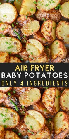 Air Fryer Baby Red Potatoes, Tiny Red Potatoes Recipe, Baby Potatoes In Air Fryer, Air Fryer Baby Potatoes, Potatoes In Air Fryer, Baby Potato Recipes, Red Potato Recipes, Air Fryer Baked Potato, Air Fried Food