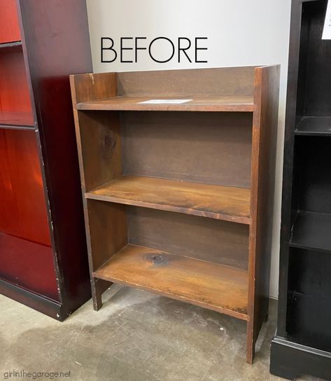 Upcycle Bookcase Makeover, Paint A Bookcase, Small Bookcase Makeover, Refurbished Bookcase, Refurbished Bookshelf, Upcycle Bookcase, Painting Shelves, Shelf Makeover, Bookcase Makeover