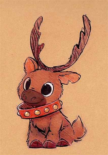 Reindeer Drawing, Christmas Drawings, Cute Christmas Wallpaper, Wallpaper Tumblr, Daily Painting, Dessin Adorable, Christmas Drawing, Christmas Paintings, Cool Art Drawings