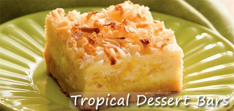 Tropical Bars Potluck Deserts, Eagle Brand Recipes, Coconut Crust, Cheesecake Desserts Recipes, Tropical Desserts, Spring Recipe, Cheesecake Dessert, Tomato Pie, Brownie Desserts