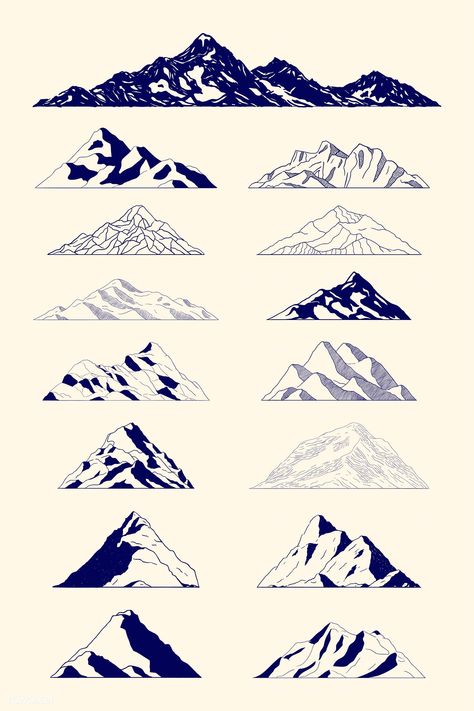 Mountain Pattern Design, Mountain Graphic Design, Mountains Graphic, Image Rock, Mountain Pattern, Mountain Drawing, Mountain Illustration, Mountain Logos, Mountain Tattoo