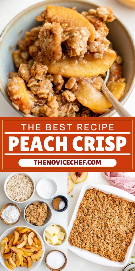 End Of Summer Dessert Ideas, Fresh Peach Recipes, Peach Crisp Recipe, Peach Dessert, Peach Dessert Recipes, Cut Recipe, Peach Crumble, Peach Recipes, Baking Stuff