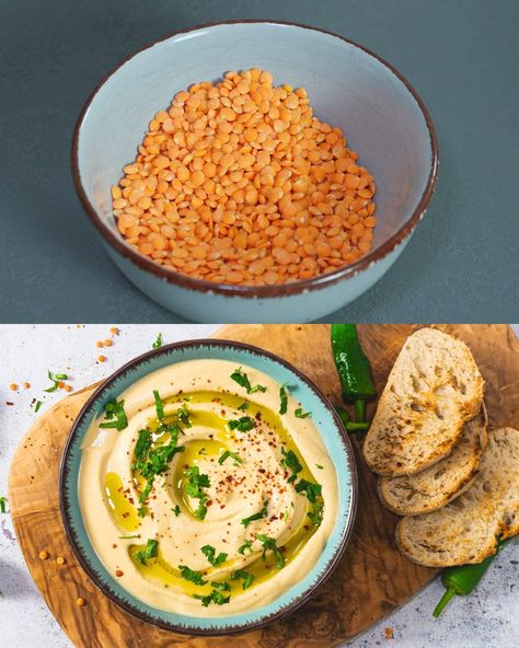 Unveiling the Powerhouse: Red Lentil Hummus - Protein-Packed and Delicious! Hummus Protein, Red Lentil Hummus, Hummus Healthy, Lentil Hummus, Spicy Hummus, Chickpea Hummus, Vegetable Dips, Hearty Vegetable Soup, Healthy Oatmeal Cookies