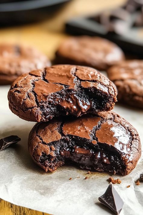 Chocolate Lava Brownie Cookies Lava Cookies Recipe, Chocolate Lava Cake Cookies, Soft Brownie Cookies, Chocolate Lava Cookies Recipes, Chocolate Lava Brownie Cookies, Brownie Meltaway Cookies, Meltaway Brownie Cookies, Brownie Lava Cake, Molten Lava Cookies