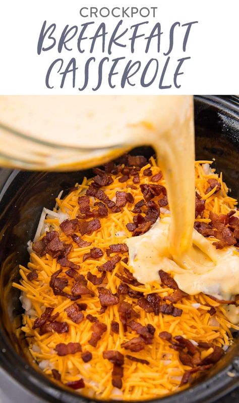 Breakfast Casserole Ideas, Hashbrown Potatoes, Casserole Ideas, Breakfast Christmas, Easy Breakfast Casserole Recipes, Crockpot Breakfast Casserole, Breakfast Crockpot Recipes, Overnight Breakfast Casserole, Slow Cooker Breakfast