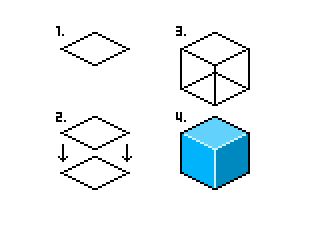 Pixel Art Shapes, Pixel Art Isometric, Isometric Pixel Art, Isometric Pixel, Isometric Cube, Art Cube, Pixel Art Tutorial, Art Rules, Isometric Art