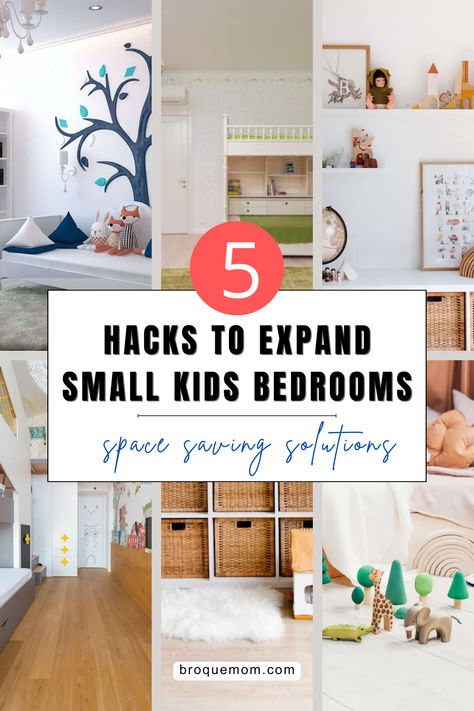 Here are 5 easy hacks to make the most of a small space in your kids' room! Discover effective space saving tips for small rooms to optimize kids' bedrooms. Create a comfortable and functional space for your child today! Shared Bedroom Small Space, Tiny Childrens Bedroom, Small Space Toddler Bedroom, Small Kids Bedroom Organization, Small Bedroom 2 Kids, Small Home With Kids, Small Bedroom Kids Ideas, Small Space Kids Bedroom, Space Saving Kids Bedroom