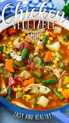 Chicken And Veggie Soup Crockpot, Chicken Soup Veggies, Broth Type Soups, Shredded Chicken Vegetable Soup, Homemade Chicken Soup Crockpot, Dice Tomatoes Recipes, Chicken Tomato Vegetable Soup, Vegetable And Chicken Soup, Chicken Vegetable Soup Recipes Crockpot