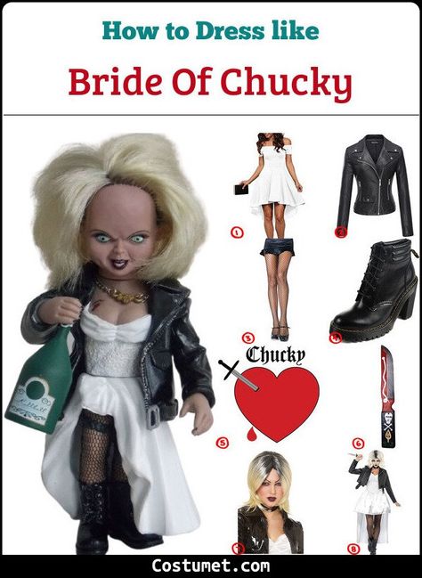 Bride of Chucky (Child’s Play) Costume for Cosplay & Halloween 2021 Chuckie Bride Costume, Diy Chucky Bride Costume, Chucky's Girlfriend Costume, Tiffany From Bride Of Chucky Costume, Bride Of Chunky Costume, Bride Of Chucky Diy Costume, Black Bride Of Chucky Costume, Plus Size Bride Of Chucky Costume, Chuky And Chukys Bride