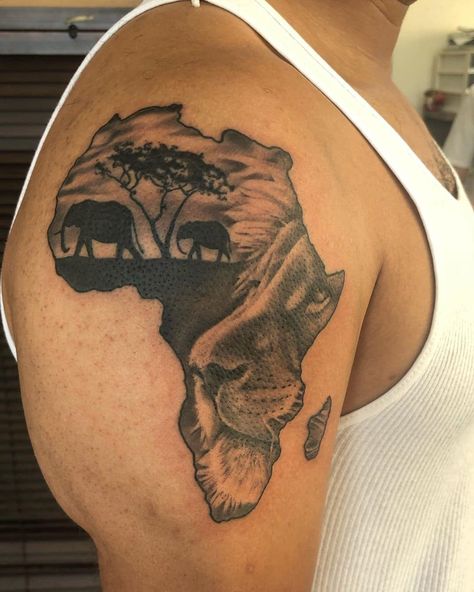 101 Amazing African Tattoos Designs You Need To See! | Outsons | Men's Fashion Tips And Style Guide For 2020 African Warrior Tattoos, Africa Tattoo, African Sleeve Tattoo, Small Wave Tattoo, Black Men Tattoos, Africa Tattoos, African Tattoo, Band Tattoos, Map Tattoos