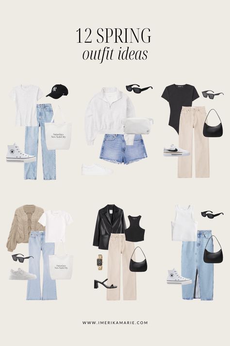 Spring Look Book Outfits, Spring Outfit Capsule 2024, Simple Basic Outfits Summer, White Dress Spring Outfit, Basic Ootd Casual Simple, Casual Cute Outfits Summer Simple, Madeira Outfit Ideas, Spring Basics Outfits, Simple Spring Outfits Casual