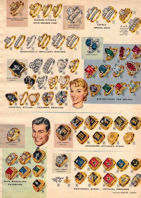 MeTV Network | 15 incredibly Fifties pages from 1950s Sears catalogs Dolce And Gabbana Perfume, Jewelry Knowledge, Sears Catalog, Vintage Jewlery, Jewelry Education, Jewelry Ads, Christmas Catalogs, Old Jewelry, Vintage Jewels