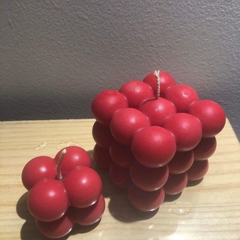 Small Bubble Candle, Bubble Candle, I See Red, Red Candles, Candle Making, Pillar Candles, Scented Candles, Scents, Bubbles