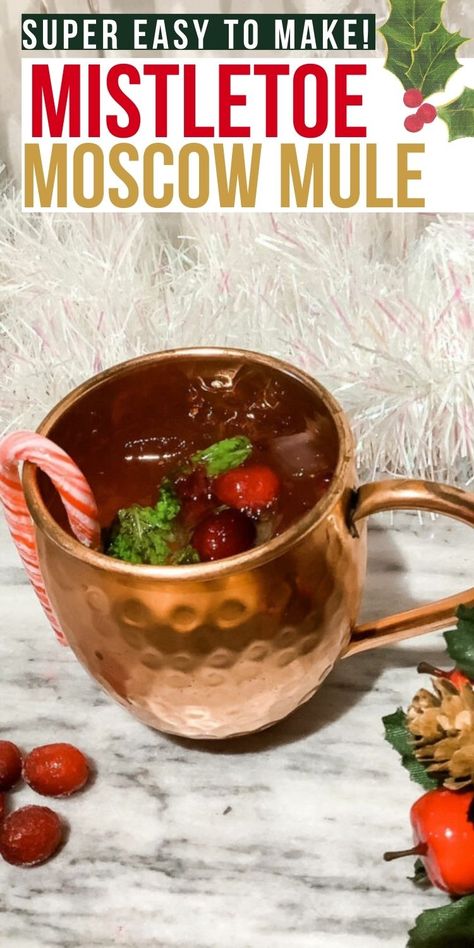 Mistletoe Moscow Mule Mistletoe Mule, Christmas Moscow Mule, Christmas Mule, Classic Vodka Cocktails, Easy Holiday Cocktails, Classic Eggnog, Mule Cocktail, Vodka Cocktail, Festive Drinks