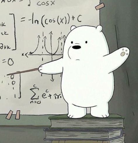 Study Cartoon Aesthetic, Math Cartoons, Math Wallpaper, Studying Funny, Ice Bear We Bare Bears, Math Pictures, We Bare Bears Wallpapers, School Icon, Ice Bears