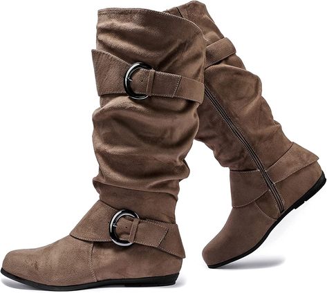 Wide Calf Boots For Women, No Heel Boots, Extra Wide Calf Boots, Heel Boots For Women, Calf High Boots, Boots Wide, Wide Width Boots, Boots Flat, Flat Heel Boots