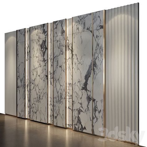 wall panels | set 160 - Other decorative objects - 3D model Tv Panel Design Luxury, Tiles For Lobby Wall, Lounge Wall Design, Wall Panel Design Modern Luxury, Luxury Wall Panelling Design, Modern Marble Floor, Lobby Wall Design, Marble Wall Design, Luxury Backdrop