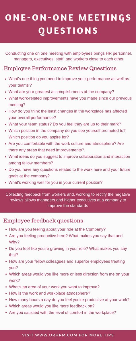 Employee performance review questions and feedback Employee Review Questions, Coaching Questions For Employees, Employee One On One Questions, One On One Questions For Employees, Questions For Employees, Performance Review Questions, Performance Review Examples, Employee Coaching, Employee Review