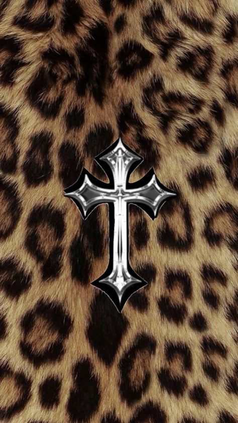 Leopard cross wallpaper Cross Wallpaper, Iphone Wallpaper Girly, Room Posters, Gold Cross, Phone Wallpaper, Iphone Wallpaper