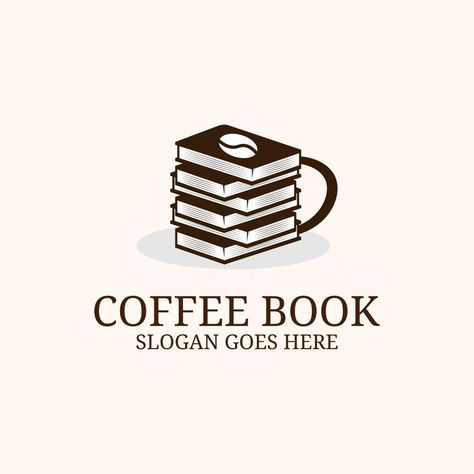 Coffee and book logo design inspiration, best for your branding identity Coffee Book Shop Design, Coffee Logo Design Art, Book Cafe Logo, Coffee Marketing, Book Logo Design, Cafe Logos, Coffee Shop Logo Design, Cafe Logo Design, Bookstore Cafe