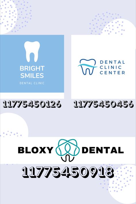 Looking for dentist decals for your bloxburg dental clinic? Check out these signs!!! Thank you for requesting this (: Remember, always feel free to give me ideas or even specific decal requests!!! #roblox #bloxburg #bloxburgdecals #decals #bloxburgdentist #bloxburgclinic #bloxburgdental Bloxburg Tiny Town Layout, Bloxburg Check In Decal Codes, Laundromat Sign Bloxburg, Dentist Bloxburg Codes, Bloxburg Restroom Sign Decals, Bloxburg Arrow Decal Codes, Bloxburg Doctor Decals Codes, Laundry Id Codes Bloxburg, Doctor Office Bloxburg