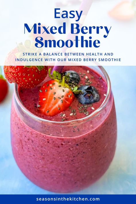 Indulge in a healthy treat with our mixed berry smoothie. Whether you need a wholesome start to your day, a refreshing post-workout snack, or a cool drink for hot summer days, this smoothie is perfect. Bursting with the flavors of juicy, ripe berries, it’s a true celebration of seasonal goodness. Mixed Berry Smoothie Recipes, Berry Smoothie Recipe Healthy, Healthy Smoothies For Breakfast, Breakfast Smoothie Healthy, Refreshing Breakfast, Smoothie Ideas, Smoothie Recipes Strawberry, Fruit Smoothie Recipes Healthy, Mixed Berry Smoothie