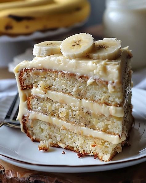 Cream Cheese Frosting Easy, Creamy Frosting, Cake With Cream Cheese, Banana Recipes, Banana Cake, Cheese Frosting, Dessert For Dinner, Cream Cheese Frosting, Cooking And Baking