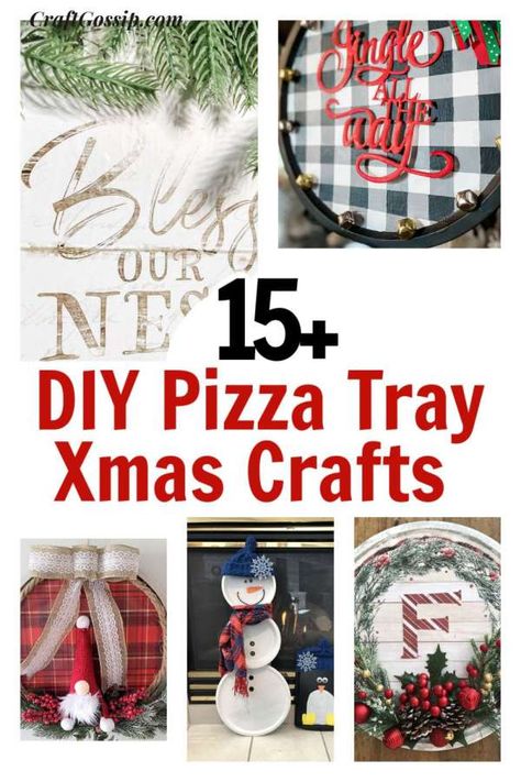 Christmas Pizza, Pizza Tray, Make Your Own Wreath, Diy Pizza, Printable Snowman, Christmas Craft Projects, Pizza Pan, Dollar Tree Christmas, 15 Diy