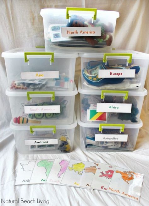 Montessori Culture, Continent Boxes, Continents Activities, Montessori Science, Maluchy Montessori, Montessori Geography, Geography Activities, Geography For Kids, Montessori Elementary