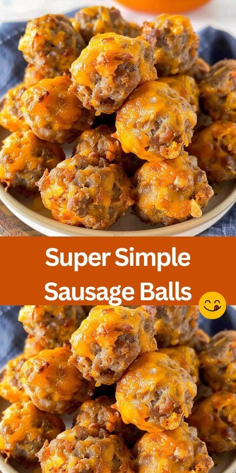 Discover the perfect appetizer with our Super Simple Sausage Balls recipe! Made with just three ingredients - ground sausage, cheddar cheese, and eggs - these savory bites are easy to make and packed with flavor. No Flour Sausage Balls, Sausage Egg And Cheese Balls, Keto Sausage Puffs, Sausage Balls With Flour Easy, Sausage Balls Made With Stove Top Stuffing, Sausage Balls With Pancake Mix Recipe, Sausage Balls Pancake, Carnivore Sausage Balls, Simple Sausage Balls