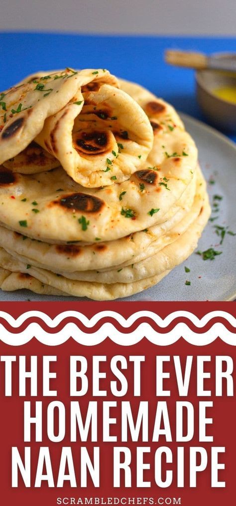 Easy Naan Recipe, Garlic Naan Recipe, Naan Bread Recipe, Pain Naan, Homemade Naan, Homemade Naan Bread, Recipes With Naan Bread, Bread Oven, Naan Recipe