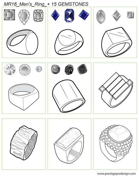 Ring Drawing Reference, Sketching Process, Ring Template, Jewellery Drawing, Ring Drawing, Ring Sketch, Gem Drawing, Jewelry Template, Adobe Illustrator Cs6