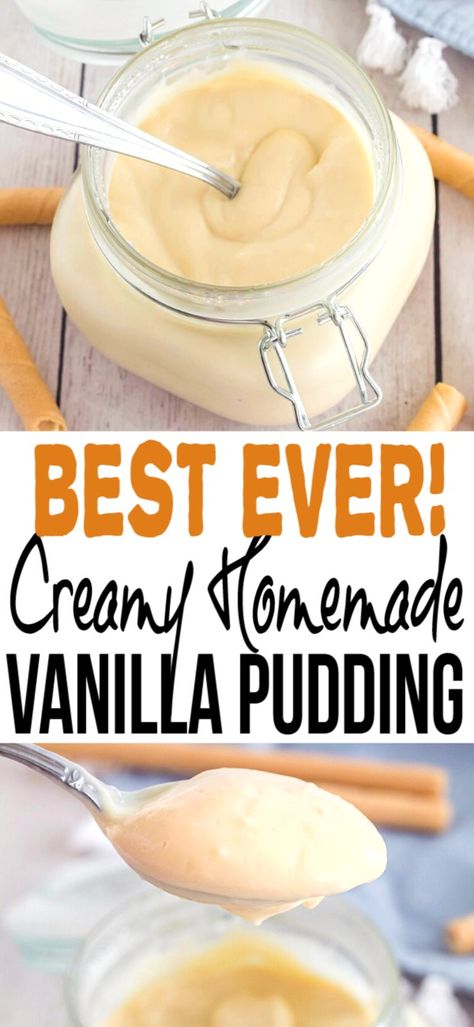 A delicious homemade vanilla pudding recipes made with staples from you kitchen. Vanilla Pudding Cups, Pudding Recipes Homemade, Vanilla Pudding Recipes, Homemade Vanilla Pudding, Cheesecake Oreo, Custard Pudding, Homemade Pudding, Homemade Snickers, Pudding Cups