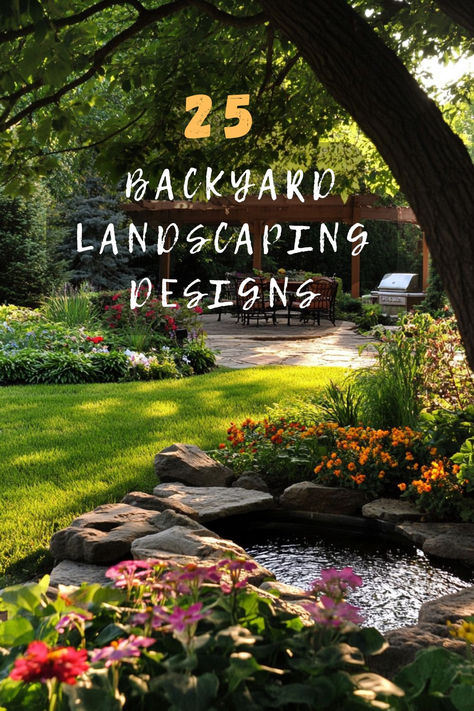 Inspire your outdoor space with top backyard designs! Click for 25 landscaping ideas that make every inch count. 🌿🏡 #BackyardDesigns #LandscapingIdeas #InspireYourSpace #OutdoorInspiration #GardenTips Pie Shaped Yard Landscaping, Landscape Ideas For Large Backyard, Modern Outdoor Garden Design, Landscape Islands Backyard, Modern Farm Landscape Design, Large Rectangle Backyard Ideas, Backyard Landscaping California, 1 Acre Backyard Landscaping Ideas, Backyard Plants Ideas