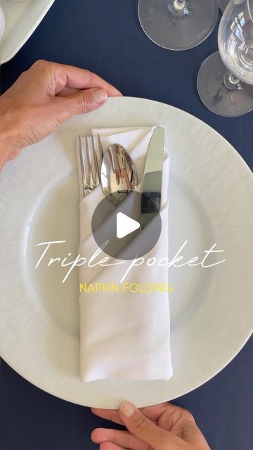 70K likes, 267 comments - cookwithmanuela on November 19, 2022: "✨triple pocket napkin fold ✨ Easy and elegant way to fold your napkin with three angled pockets to place your flatware 🍴… and be a little fancy 😘 Have you tried this before?! I have a few more folding ideas to share with you. So stay tuned 🤗❤️ #tutorial #howto #napkinfold #dinnerparty #tabledecor". Cool Way To Fold Napkins, Napkin Fold With Pocket, Napkin Pockets For Silverware, Cutlery Napkin Wrap, How To Fold Vanity Fair Napkins, 3 Pocket Napkin Fold, Angled Pocket Napkin Fold, Ways To Fold Napkins With Silverware, Table Cloth Folding Ideas