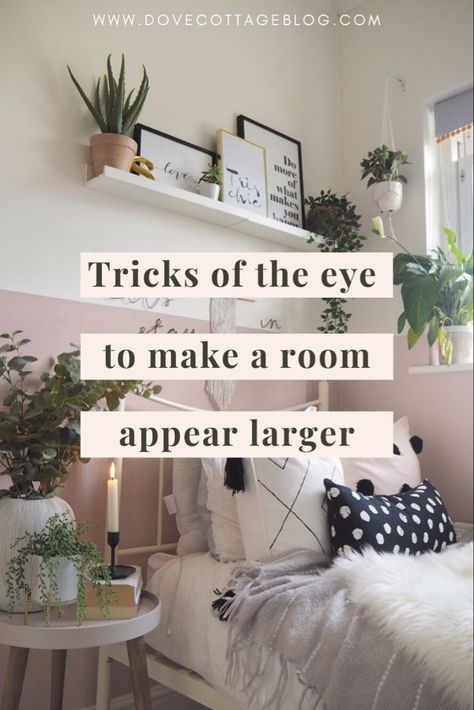 Ways To Make Your Room Look Bigger, Tiny Bedrooms Decor, How To Make A Tiny Room Look Bigger, Small Room Look Bigger Bedrooms, How Decorate Bedroom, How To Style A Small Room, Small Bedroom Carpet Ideas, How To Make House Look Bigger, Ways To Make Room Look Bigger