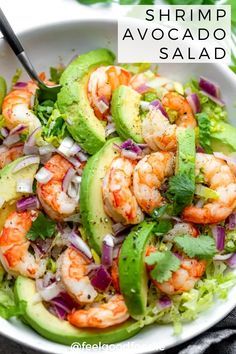 Shrimp And Avocado Salad, Shrimp And Avocado, Sea Food Salad Recipes, Shrimp Recipes Healthy, Shrimp Avocado, Avocado Salad Recipes, Fresh Salad Recipes, Shrimp Recipes Easy, Best Salad Recipes