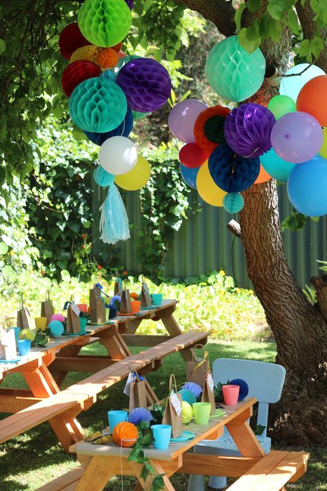 Garden Birthday Party Kids, Kids Garden Party Decorations, Kids Garden Party Ideas, Toddler Garden Party, Backyard Birthday Party For Kids, Outdoor Birthday Decor, March Birthday Party Ideas, Park Birthday Party Ideas, Kids Garden Party