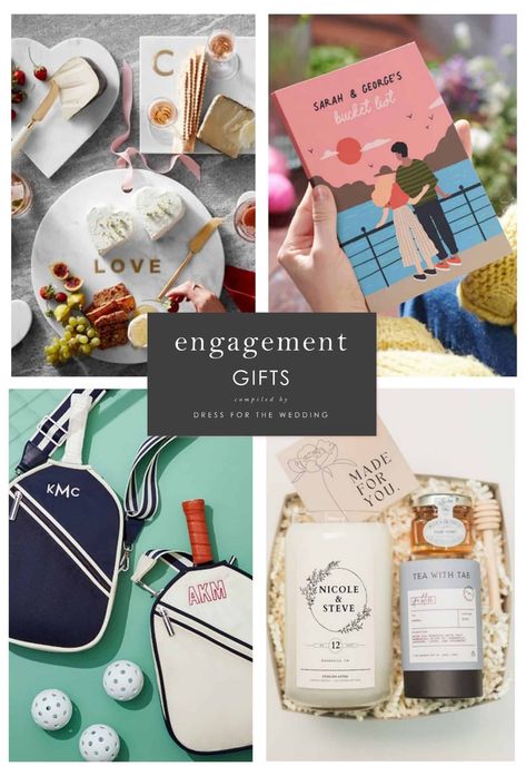 The best gifts to give as an engagement gift. If your close friend or family member just got engaged, you might want to send an engagement present. Here are our best ideas for thoughtful and creative engagement gifts for couples. #engaged #weddingplanning #weddingideas #engagementgift #giftideas Best Engagement Gifts For Couples, Engagement Presents For Best Friend, Engaged Couple Gifts, Ideas For Engagement Gifts, Engagement Gift For Best Friend, Engagement Present Ideas For Best Friend, Engagement Gifts For Couples Baskets, Engagement Gift Ideas For Best Friend, Engagement Party Gifts For Couples