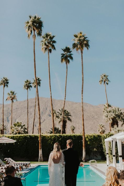 Palm Springs Elopement Photography, Palm Springs Elopement, Spring Wedding Photography, Parker Palm Springs, Elopement Planning, In N Out, California Desert, Palm Springs Wedding, Ceremony Inspiration