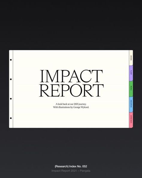 The Master Slides on Instagram: "(Research) Index No. 052 Impact Report 2021 – Pangaia  –⁠ TMS (The Master Slides) is your go-to destination for all things presentation design. We research and curate top-tier presentations and provide high-quality templates. Visit the link in bio to subscribe to our newsletter or purchase our templates.  #presentation #powerpoint #keynote #typography #designinspiration #graphicdesigner #branddesign #brandidentity #illustrations #business #corporate #slides #report" Report Contents Page, Subscribe To Newsletter Design, Presentation Design Corporate, Digital Report Design, Interactive Presentation Design, Islamic Presentation Design, Slide Cover Design, Branding Presentation Layout, Creative Presentation Design Ideas