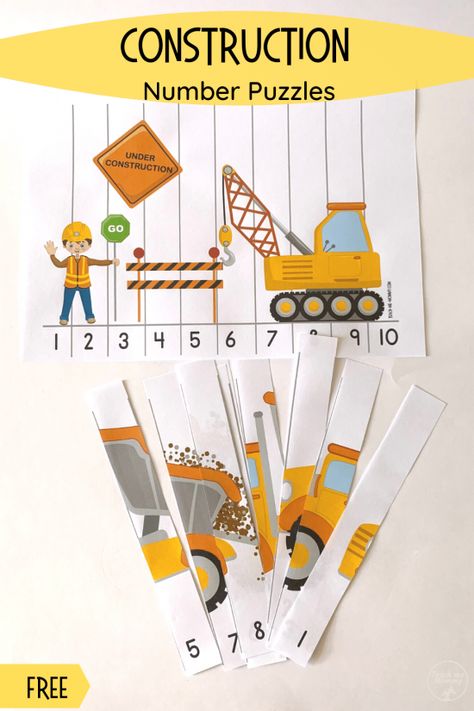 Preschool Building Theme Free Printables, Construction Math Activities, Construction Math Activities Preschool, Construction Activities For Preschool, Construction Writing Activities, Kindergarten Construction Activities, Preschool Building Study Activities, Builders And Fixers Preschool, Construction Circle Time Activities