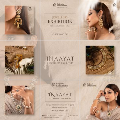 Jewellery Jewellers Instagram Grid, Jewellery Post Design Ideas, Accessories Post Instagram, Jewellery Social Media Grid, Jewellery Offer Poster, Jewellery Advertisement Posters, Jwellery Posts, Jewellery Exhibition Invitation, Jewellery Instagram Grid