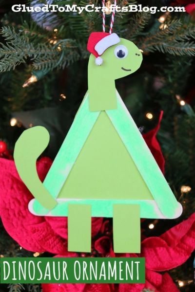 Christmas Dinosaur Craft, Christmas Ornaments Kids Can Make, Dino Crafts, Ornaments Kids Can Make, Christmas Ornaments Kids, High Scope, Dinosaur Christmas Ornament, Dinosaur Craft, Dinosaur Ornament